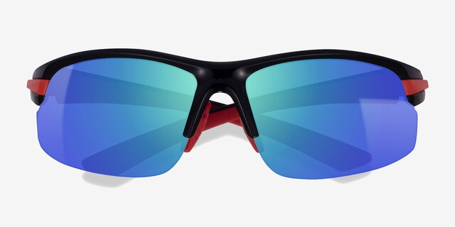 Match Black Red PlasticSunglass Frames from EyeBuyDirect, Closed View