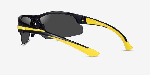 Match Black Yellow PlasticSunglass Frames from EyeBuyDirect, Side View