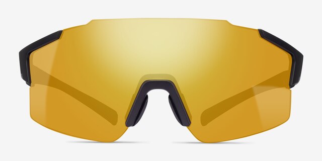 Combat Black PlasticSunglass Frames from EyeBuyDirect, Front View