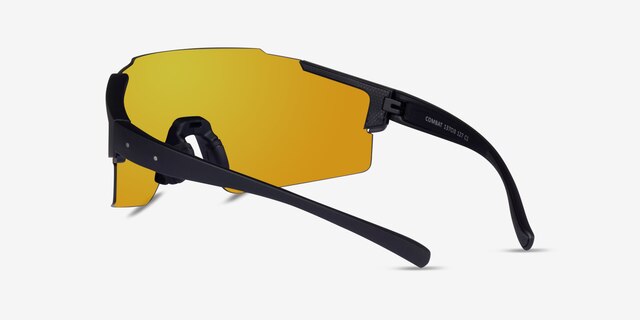 Combat Black PlasticSunglass Frames from EyeBuyDirect, Side View