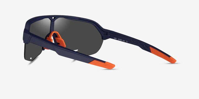Vert Matte Navy Orange PlasticSunglass Frames from EyeBuyDirect, Side View