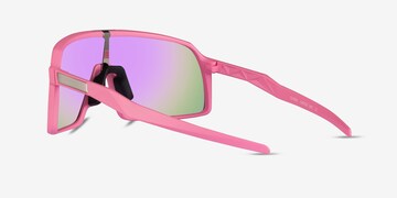 Oversized Square Shield Sunglasses- Pink Transparent Frame/ Sunset Len –  SAAK EYEWEAR