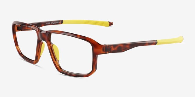 Core Tortoise PlasticEyeglass Frames from EyeBuyDirect, Angle View