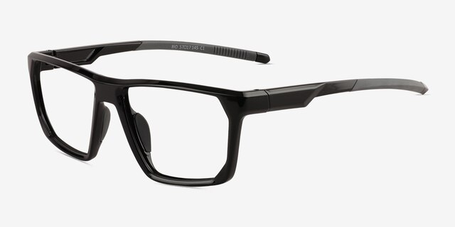 Bio Black PlasticEyeglass Frames from EyeBuyDirect, Angle View