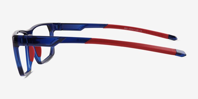 Bio Clear Navy PlasticEyeglass Frames from EyeBuyDirect, Side View