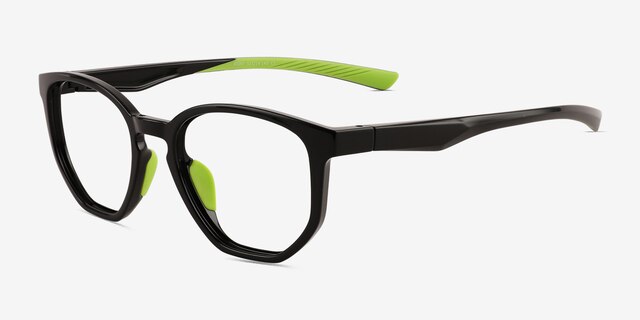 Atom Black Eco-friendlyEyeglass Frames from EyeBuyDirect, Angle View