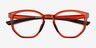 Atom Clear Orange Eco-friendlyEyeglass Frames from EyeBuyDirect, Closed View