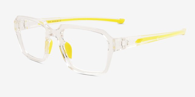 Phys Clear Yellow PlasticEyeglass Frames from EyeBuyDirect, Angle View