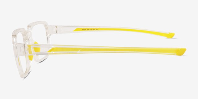 Phys Clear Yellow PlasticEyeglass Frames from EyeBuyDirect, Side View