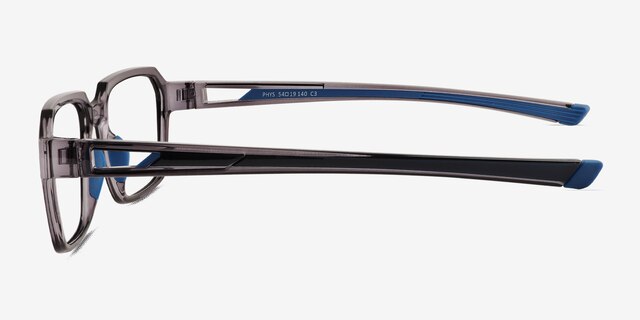 Phys Clear Gray Eco-friendlyEyeglass Frames from EyeBuyDirect, Side View