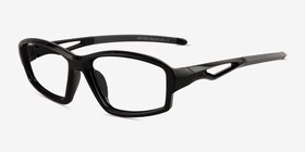 Matter Noir Plastique Montures de lunettes de vue d'EyeBuyDirect, Vue d'Angle