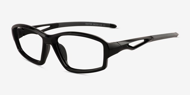Matter Black Eco-friendlyEyeglass Frames from EyeBuyDirect, Angle View