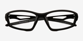 Matter Noir Plastique Montures de lunettes de vue d'EyeBuyDirect, Vue Rapprochée