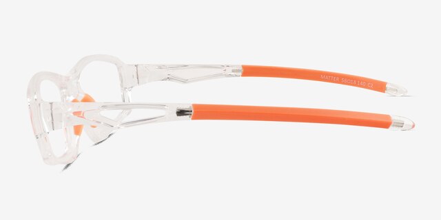 Matter Clear Orange Eco-friendlyEyeglass Frames from EyeBuyDirect, Side View