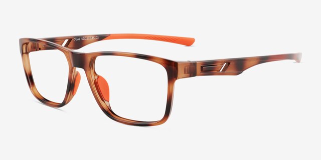 Dual Tortoise PlasticEyeglass Frames from EyeBuyDirect, Angle View