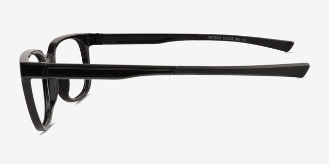 Oxygen Black Eco-friendlyEyeglass Frames from EyeBuyDirect, Side View