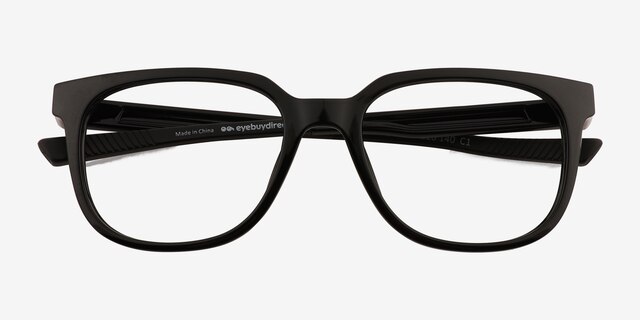 Oxygen Black Eco-friendlyEyeglass Frames from EyeBuyDirect, Closed View