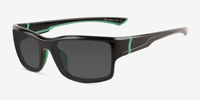 Ion Black PlasticSunglass Frames from EyeBuyDirect, Angle View
