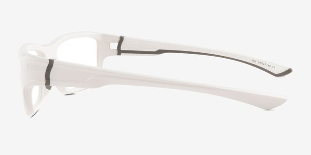 Ion White Eco-friendlySunglass Frames from EyeBuyDirect, Side View