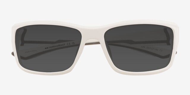 Ion White Eco-friendlySunglass Frames from EyeBuyDirect, Closed View