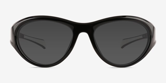 Bedrock Shiny Black Eco-friendlySunglass Frames from EyeBuyDirect, Front View