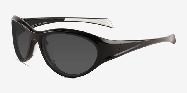 Bedrock Shiny Black Eco-friendlySunglass Frames from EyeBuyDirect, Angle View