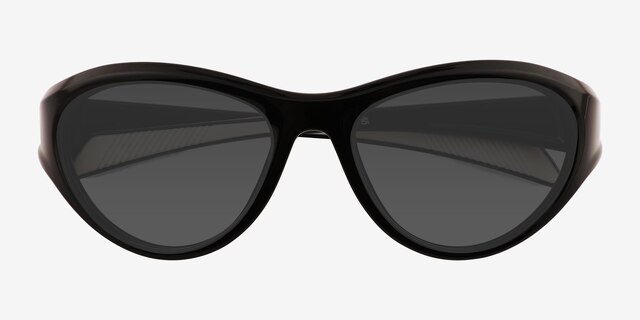 Bedrock Shiny Black Eco-friendlySunglass Frames from EyeBuyDirect, Closed View