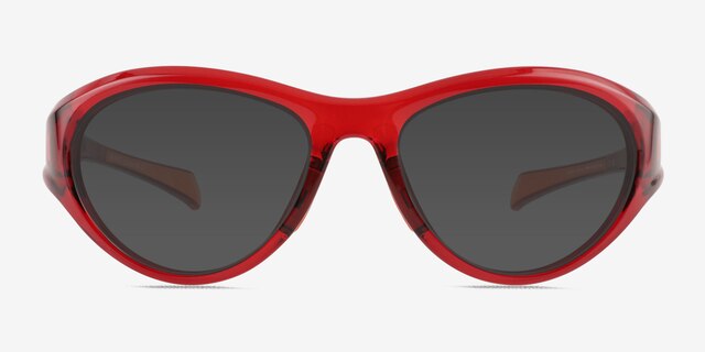 Bedrock Clear Red Eco-friendlySunglass Frames from EyeBuyDirect, Front View