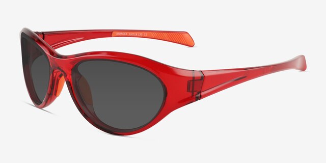 Bedrock Clear Red Eco-friendlySunglass Frames from EyeBuyDirect, Angle View