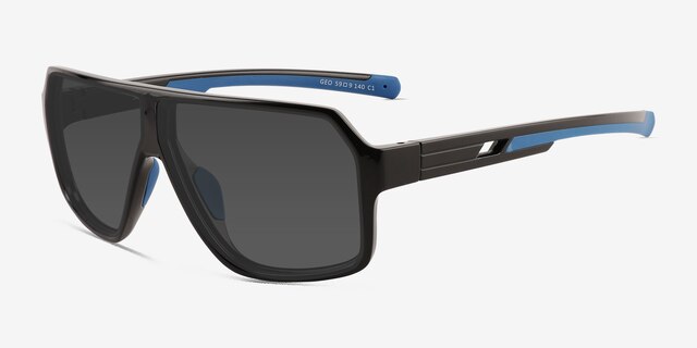 Geo Black Eco-friendlySunglass Frames from EyeBuyDirect, Angle View