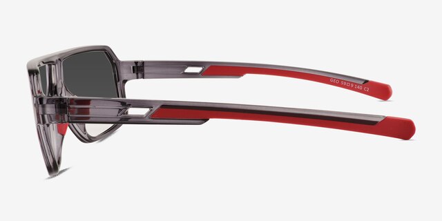 Geo Clear Gray PlasticSunglass Frames from EyeBuyDirect, Side View
