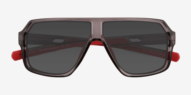 Geo Clear Gray PlasticSunglass Frames from EyeBuyDirect, Closed View