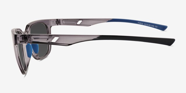 Force Clear Gray PlasticSunglass Frames from EyeBuyDirect, Side View