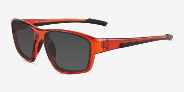 Optic Clear Orange Eco-friendlySunglass Frames from EyeBuyDirect, Angle View