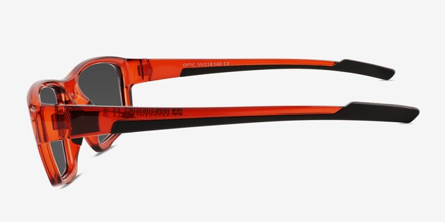 Optic Clear Orange Eco-friendlySunglass Frames from EyeBuyDirect, Side View