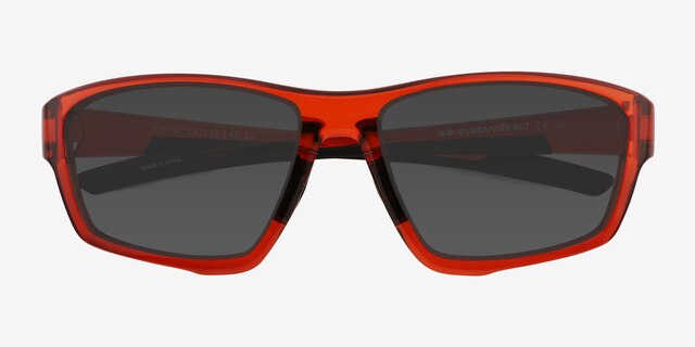 Optic Clear Orange Eco-friendlySunglass Frames from EyeBuyDirect, Closed View