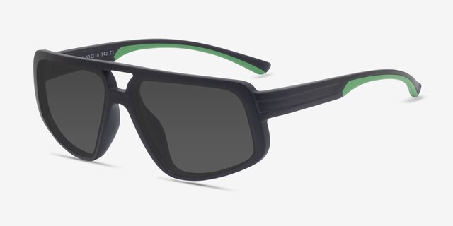Rodgers Black PlasticSunglass Frames from EyeBuyDirect, Angle View