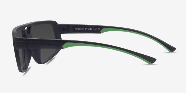 Rodgers Black PlasticSunglass Frames from EyeBuyDirect, Side View