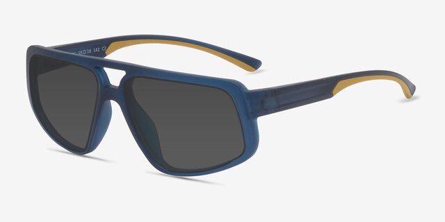 Rodgers Navy PlasticSunglass Frames from EyeBuyDirect, Angle View
