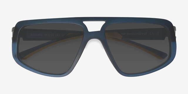 Rodgers Navy PlasticSunglass Frames from EyeBuyDirect, Closed View