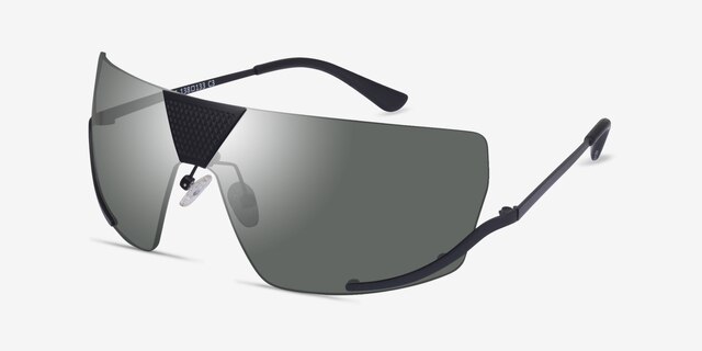 Karras Black MetalSunglass Frames from EyeBuyDirect, Angle View