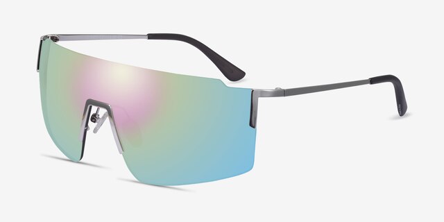 Ward Silver MetalSunglass Frames from EyeBuyDirect, Angle View