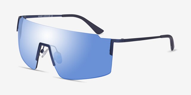 Ward Navy MetalSunglass Frames from EyeBuyDirect, Angle View