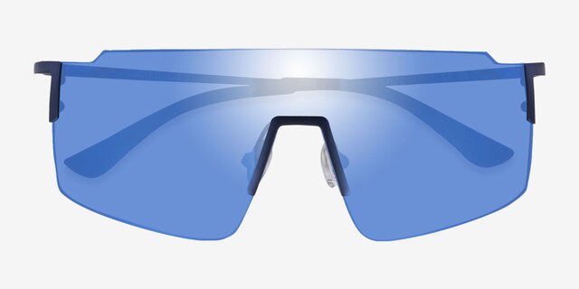 Ward Navy MetalSunglass Frames from EyeBuyDirect, Closed View