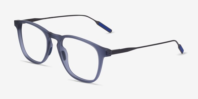 Smith Blue AcetateEyeglass Frames from EyeBuyDirect, Angle View