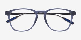 Smith Bleu Acétate Montures de lunettes de vue d'EyeBuyDirect, Vue Rapprochée