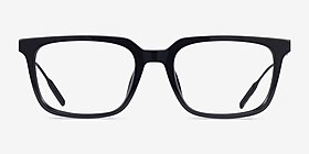 Woods Noir Acétate Montures de lunettes de vue d'EyeBuyDirect, Vue de Face