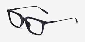 Woods Noir Acétate Montures de lunettes de vue d'EyeBuyDirect, Vue d'Angle