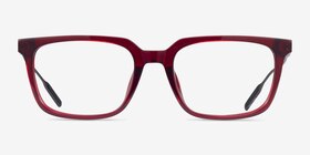 Woods Rouge Acétate Montures de lunettes de vue d'EyeBuyDirect, Vue de Face