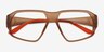 Chase Matte Brown Matériaux biosourcésMontures de lunettes de vue d'EyeBuyDirect, Vue Rapprochée